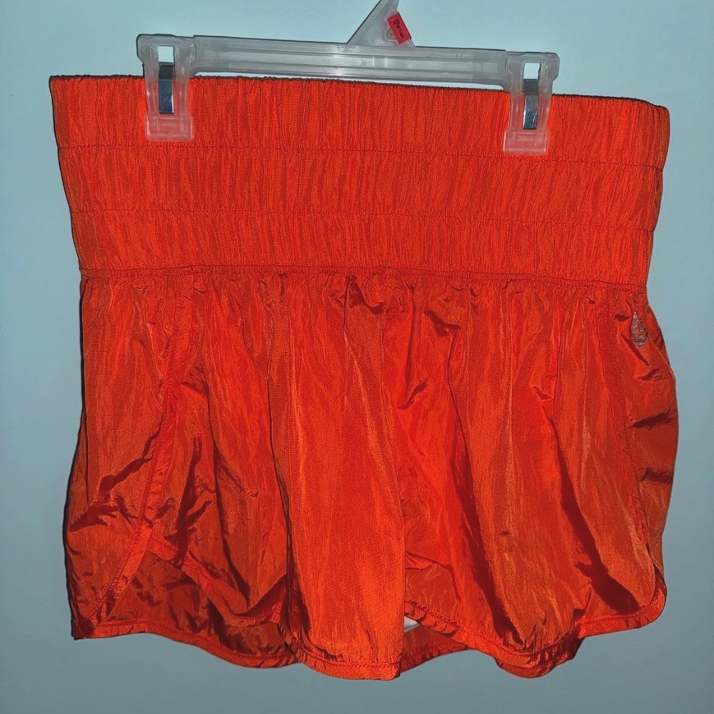 Free people FP movement Orange high rise shorts size large